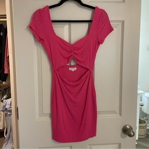 Hot Pink Bodycon Cutout Mini Dress